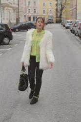 White fur and lime transparency