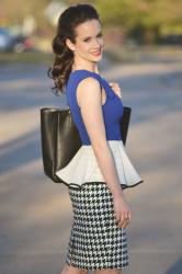 A Fabulously Chic, Blue Day - The Sugarlips Peplum Top 