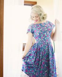 tales of hair, tales of new vintage dresses, a familiar blue dress and a fluffy tail