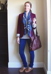 Casual Friday: Burgundy, Navy, Stripes