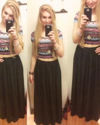 Outfit: Crop Top Meets Maxi Skirt!