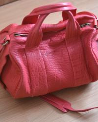 Alexa Duffle Studded Calfskin Leather Bag Pink