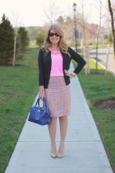 Pink Tweed & Dots