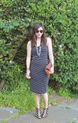 Striped Dress & Clutch