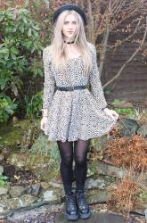 skater dress & DIY studded socks