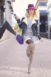 DENIM BIKER JACKET WITH COUNTRY DRESS