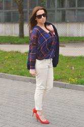 CHECKED SHIRT & RED HEELS