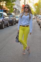 Preppy Look | Chambray + Colored Jeans