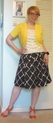 Daisy and Black and White Skirt 