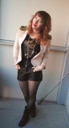 Leather Shorts with Blazer