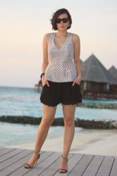 polka dot peplum shirt