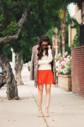 Leopard Coat and Lace Up Sandals