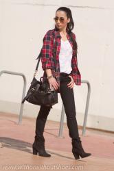 PLAID STUDDED SHIRT