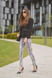 Animal print jeans