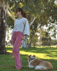 pink jeans