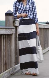 Navy + White in Squares + Stripes