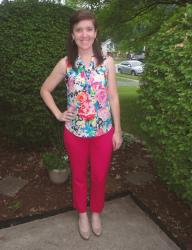 Floral Top and Bright Pink Pants