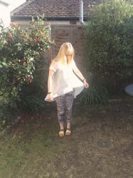 What I Wore Today: White Shirt, Printed Trousers