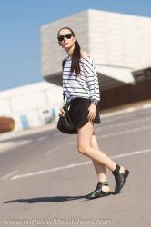 STRIPES & BLACK SKORTS