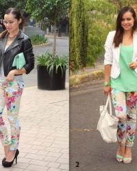 Same floral pants, different outfit!