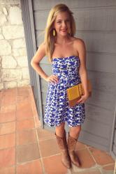 Get the Look - Printed Strapless Dress