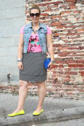 What I Wore: Stripes and Neon