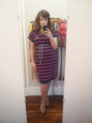 Navy and Fuschia Stripes