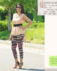 Lookbook: Aztec Print Pants, Apricot Blouse