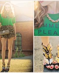 Shorts with leopard print Шорты с леопардовым принтом