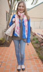 Cobalt Leather Jacket, Skull Scarf, Glassons Tank, Jeans, LV NF | Striped Maxi Dress, Acne Pistol Boots, Snakeskin Clutch