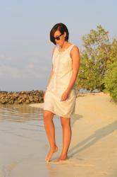 white linen dress