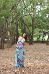 Fashion how to - Wear Tropical Prints Maxi dress 