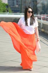 Orange Maxi Skirt