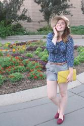 In Navy at the Pier: Stripes & Floral