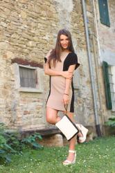 Beige and Black Hanita Dress 