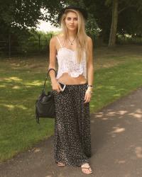 charity shop maxi skirt & lace