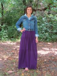 Pinspired: purple maxi + denim jacket