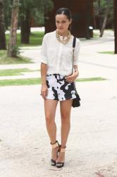 "Cow print shorts"