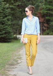 Preppy yellow and blue