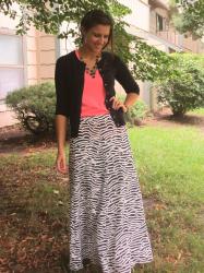 Pinspired: maxi skirt + neon tee