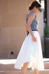 Gingham Top and Full Midi Skirt