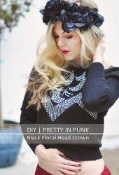 Pretty Punk Princess DIY Black Flowers Head Crown