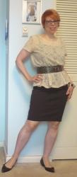 Lace Peplum and Grey