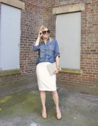 Chambray Skirt + White Skirt