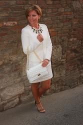 Embroidery dress - White monochromatic ensemble