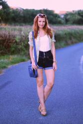 Summer Dressing | Elongate Legs With High Waisted Denim Shorts & Nude Heels