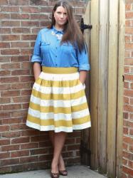 Colorblocked Stripes and Denim Shirts