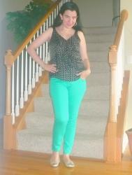 Pinned it and Did it: Bright Green Skinny Jeans.