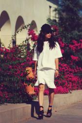 Cap Style: Frill Skirt and Stripy Sandals