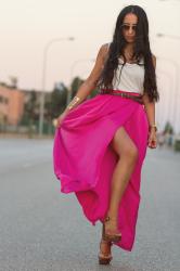 PINK MAXI SKIRT